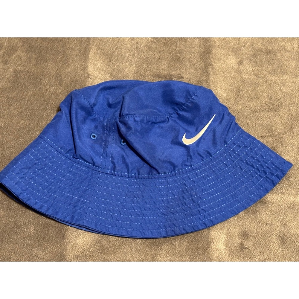 Nike Kids Royal Blue Bucket Hat UPF 40+ Sun Protection Swoosh Logo Size Child